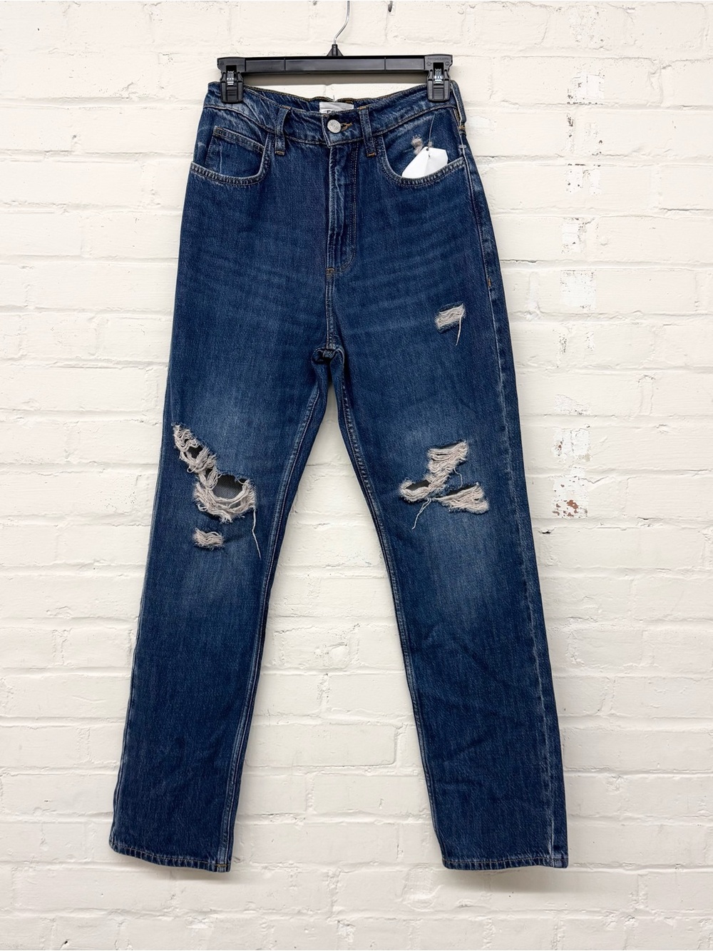 NWT Frame Le High 'N' Tight Straight Distressed Jean Size 25 - Picture 2 of 8